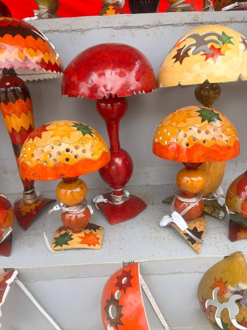 Lámpara Artesanal de Calabaza Africana – Elegancia Natural y Cultural