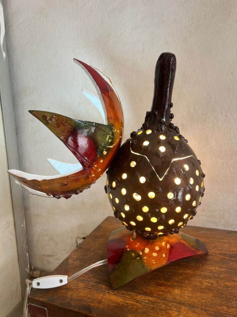 Lámpara Artesanal de Calabaza Africana – Elegancia Natural y Cultural - Imagen 13